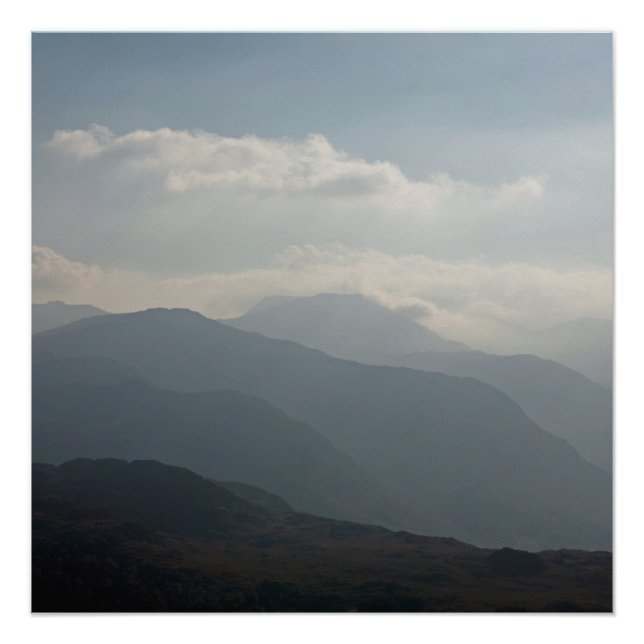 Póster Borrowdale, do distrito de Wallacrag Keswick Lake (Frente)