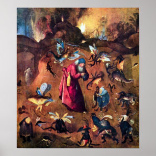 Póster Bosch-Tentação de Hieronymus de St Anthony