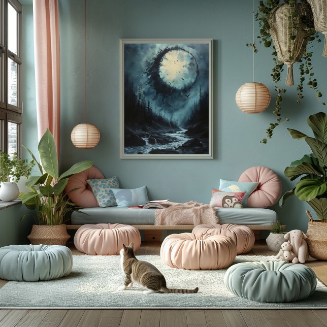 Póster Bosque del Eclipse Lunar: Amanecer Místico (Criador carregado)