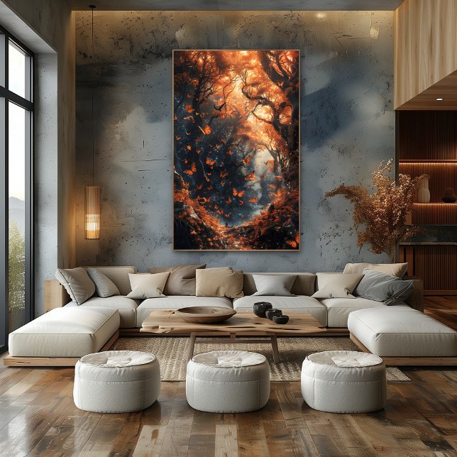 Póster Bosque Encantado: Maravilla de Mariposas Bicolor (Criador carregado)