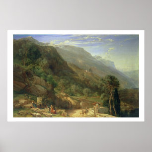Póster Bosques verde-oliva em Varenna, lago Como, Italia,