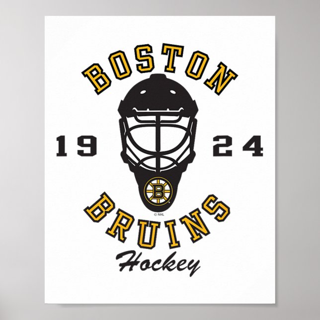 Poster Boston Bruins Hockey Mask Gray Officially Licensed (Frente)