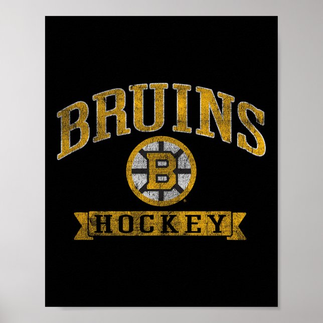 Poster Boston Bruins Vintage Hockey Dark Heather Nhl  (Frente)