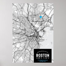 Boston City Map Com Sua Localização