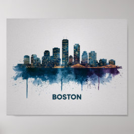 Poster Boston City Skyline, Boston Mãe Skyline