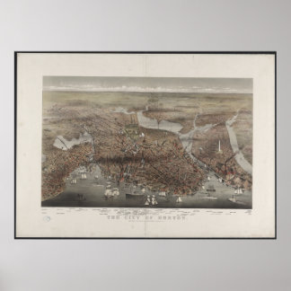 Póster Boston City View 1873