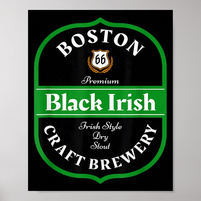 Poster Boston Craft Brewery Boston Black Irish Stout Nove (Frente)