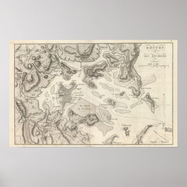 Poster Boston e área circundante (Frente)