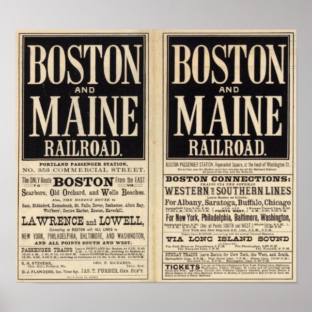 Poster Boston e Maine Railroad (Frente)