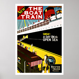 Poster Boston e Maine Railroad Viagens vintage