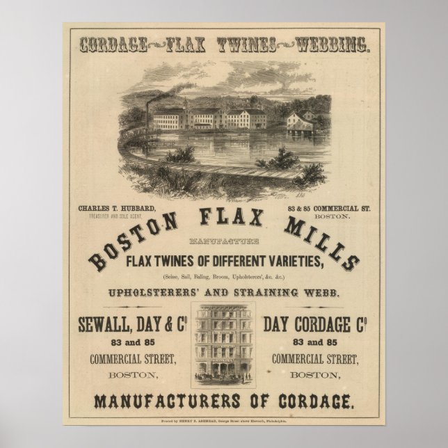 Poster Boston Flax Mills (Frente)