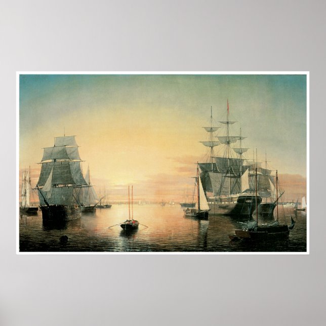 Póster Boston Harbor, 1850-55 (Frente)