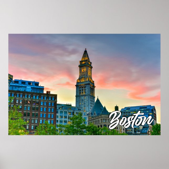 Poster Boston Histórico, Massachusetts, EUA (Frente)
