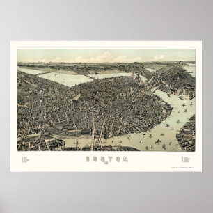 Póster Boston, mapa panorâmico das MÃES - 1899