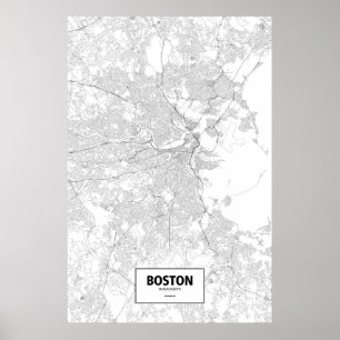 Poster Boston, Massachusetts (black on white)