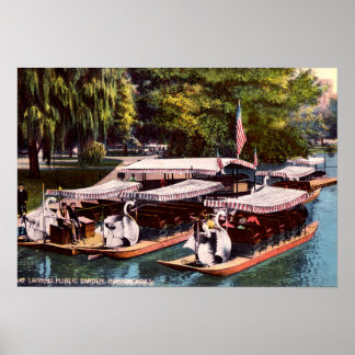 Póster Boston Massachusetts Boat Landing, Jardim Público