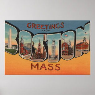 Poster Boston, Massachusetts (construções)