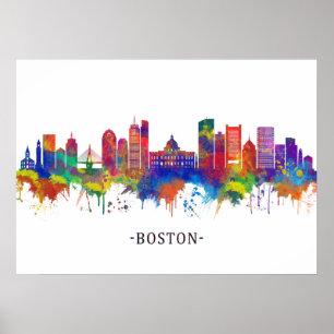 Poster Boston Massachusetts Skyline