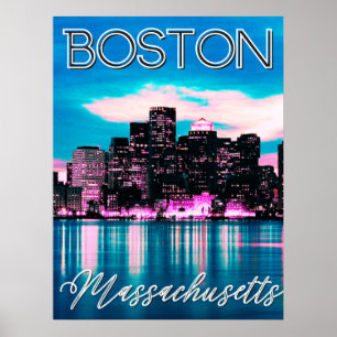 Poster Boston Massachusetts Skyline