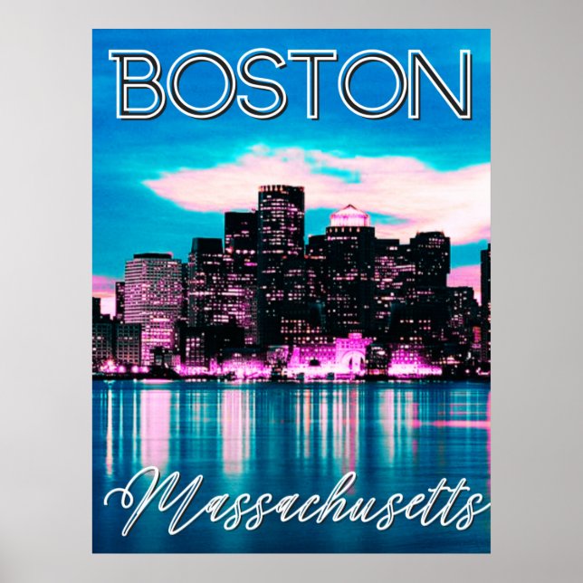 Poster Boston Massachusetts Skyline (Frente)