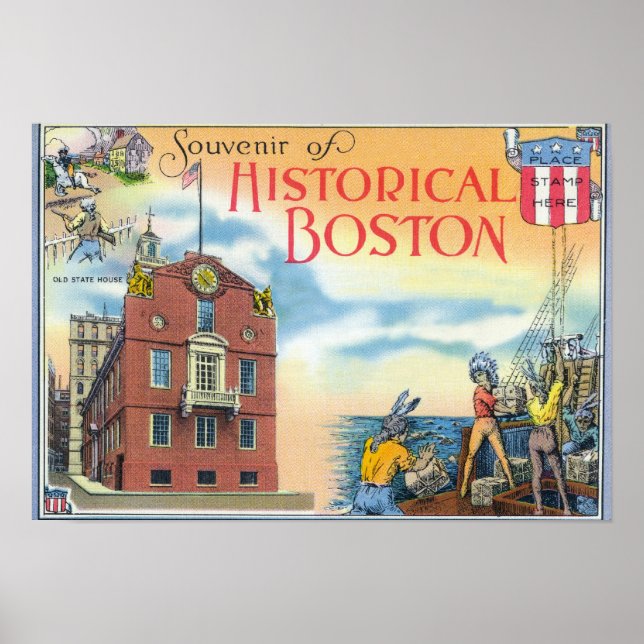 Póster Boston, MassachusettsCenários Históricos de Boston (Frente)