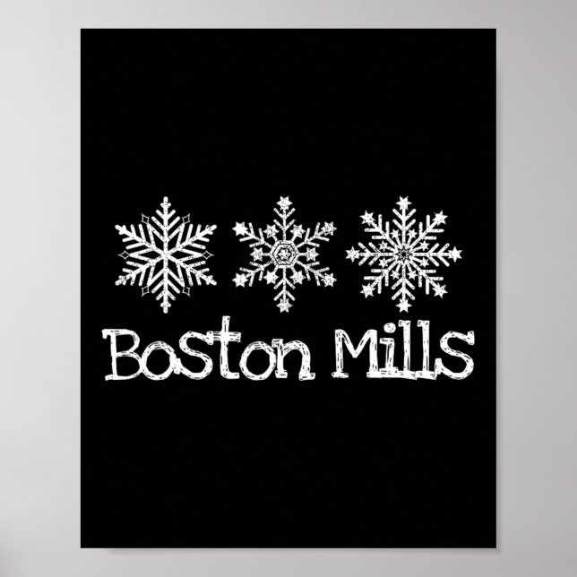 Poster Boston Mills Ohio Ski Skiing Winter Snowflak (Frente)