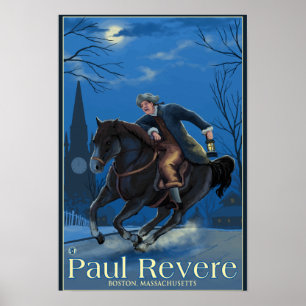 Póster Boston, passeio de MassachusettsPaul Revere