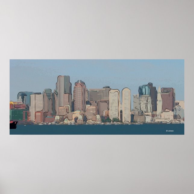 Poster Boston Skyline (Frente)