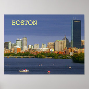 Poster Boston Skyline e Charles River