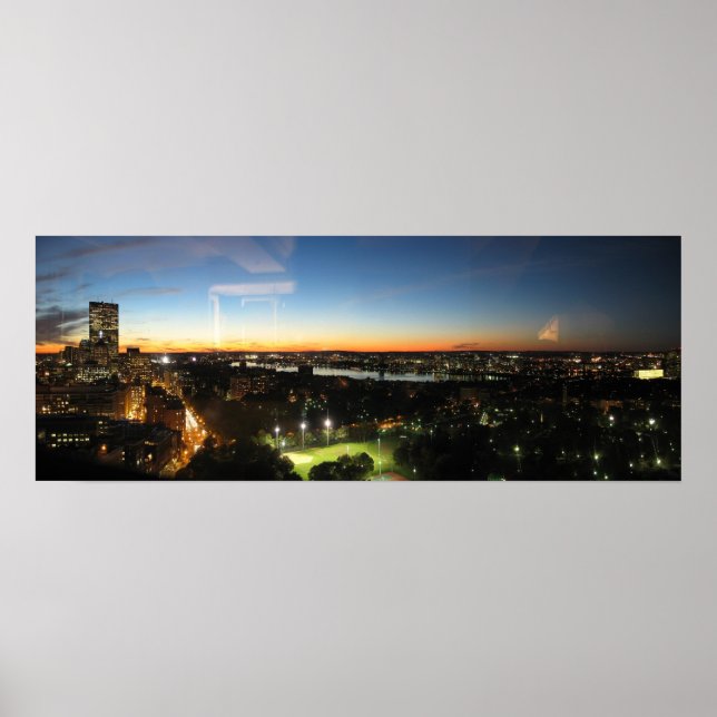 Póster Boston Skyline no Sunset (Frente)