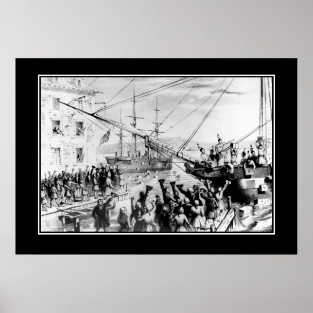 Póster Boston Tea party 16 de dezembro de 1773 (Frente)