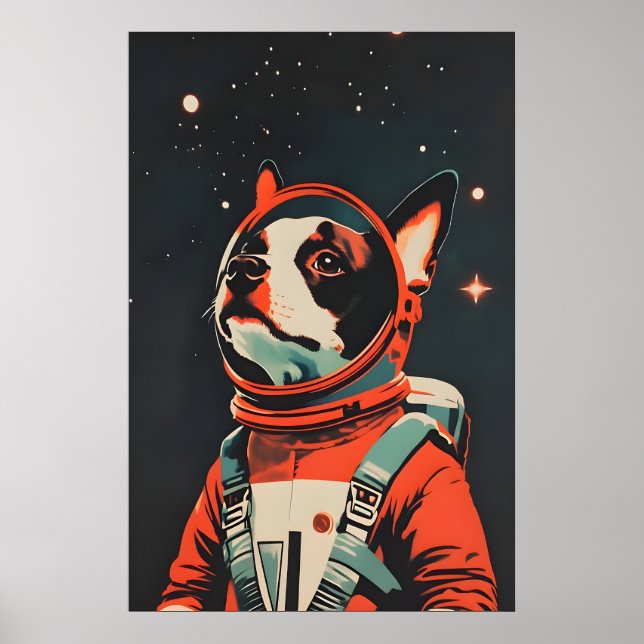 Poster Boston Terrier Astronaut Poster, Boston Terrier (Frente)