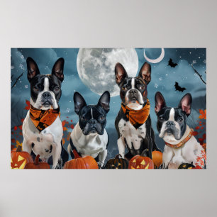 Poster boston terrier Halloween Spooky