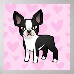 Póster Boston Terrier Love