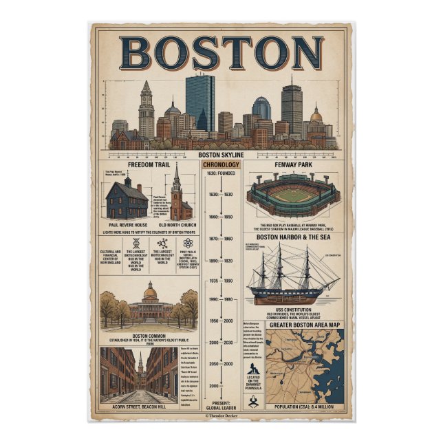 Póster Boston, USA (Frente)