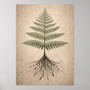 Poster Botânica Binária - Arte Abstrata de Codificação e 