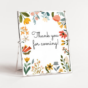 Poster Botânica Bright Wildflower Obrigado por vir