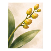 Botânica de Botões de Orquídea Phalaenopsis Amarel