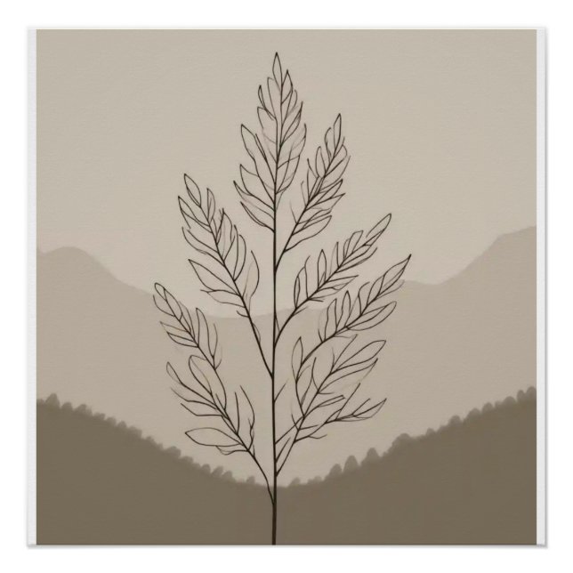 Póster Botânica de linha neutra (Frente)