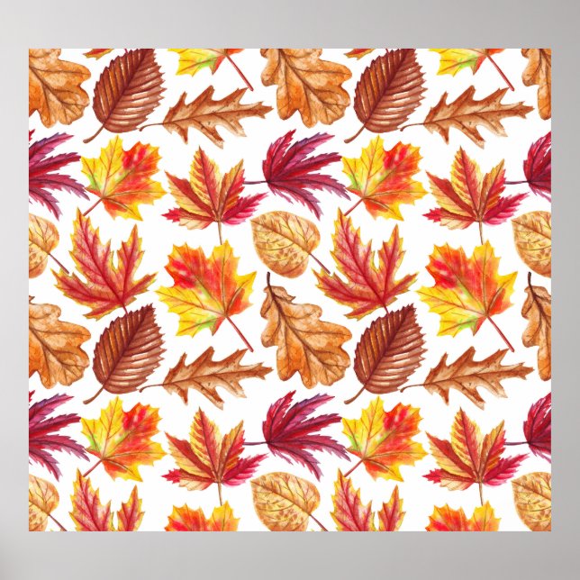 Poster Botânica de outono de aquarela, composição sem cos (Frente)