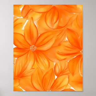 Poster Botânica floral cor de aquarela
