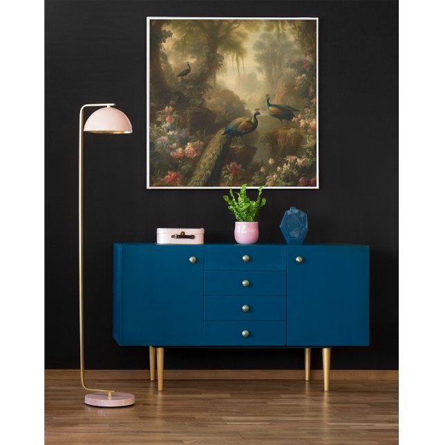 Poster Botânica: três pavões no jardim inglês (Criador carregado)