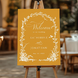 Poster Botanical Arch Garden Wedding Amber Welcome 