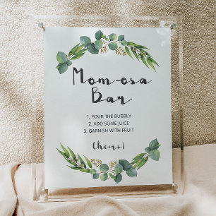 Poster Botanical Baby Shower Momosa Bar Sign