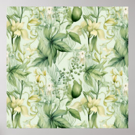 Poster Botanical Green Foliage - New Home Gif
