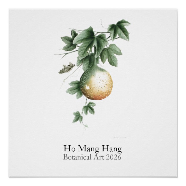 Póster Botanical Watercolors Calendar 2026 (Frente)