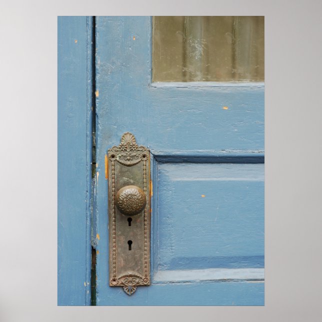 Póster Botão da porta azul (Frente)