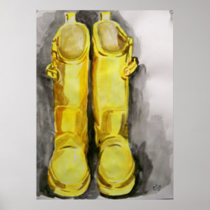 Poster Botas de chuva amarelas 4