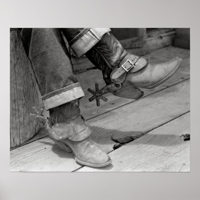 Poster Botas de Cowboy, 1940. Foto Vintage (Frente)