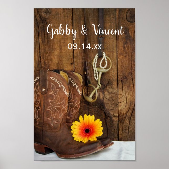 Poster Botas de Cowboy, Margarida e Casamento Western de  (Frente)